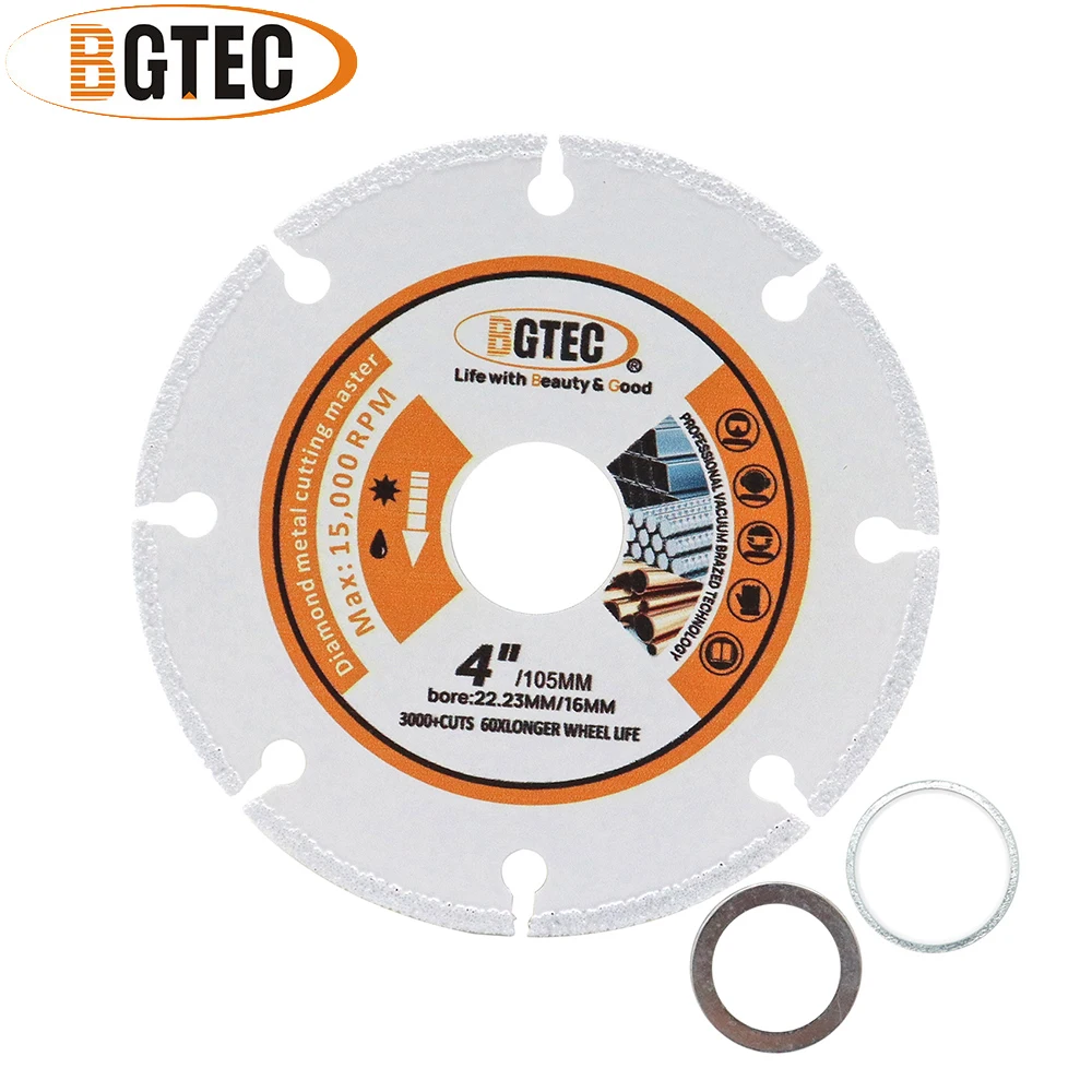 BGTEC 1pc Dia105mm Diamond Metal Cutting Disc Rebar Stainless Steel Brick Cutrebar Demolition Circle Disc Saw Blade 4inch
BGTEC 1pc Dia105mm Diamond Metal Cutting Disc Rebar Stainless Steel Brick Cutrebar Demolition Circle Disc Saw Blade 4inch