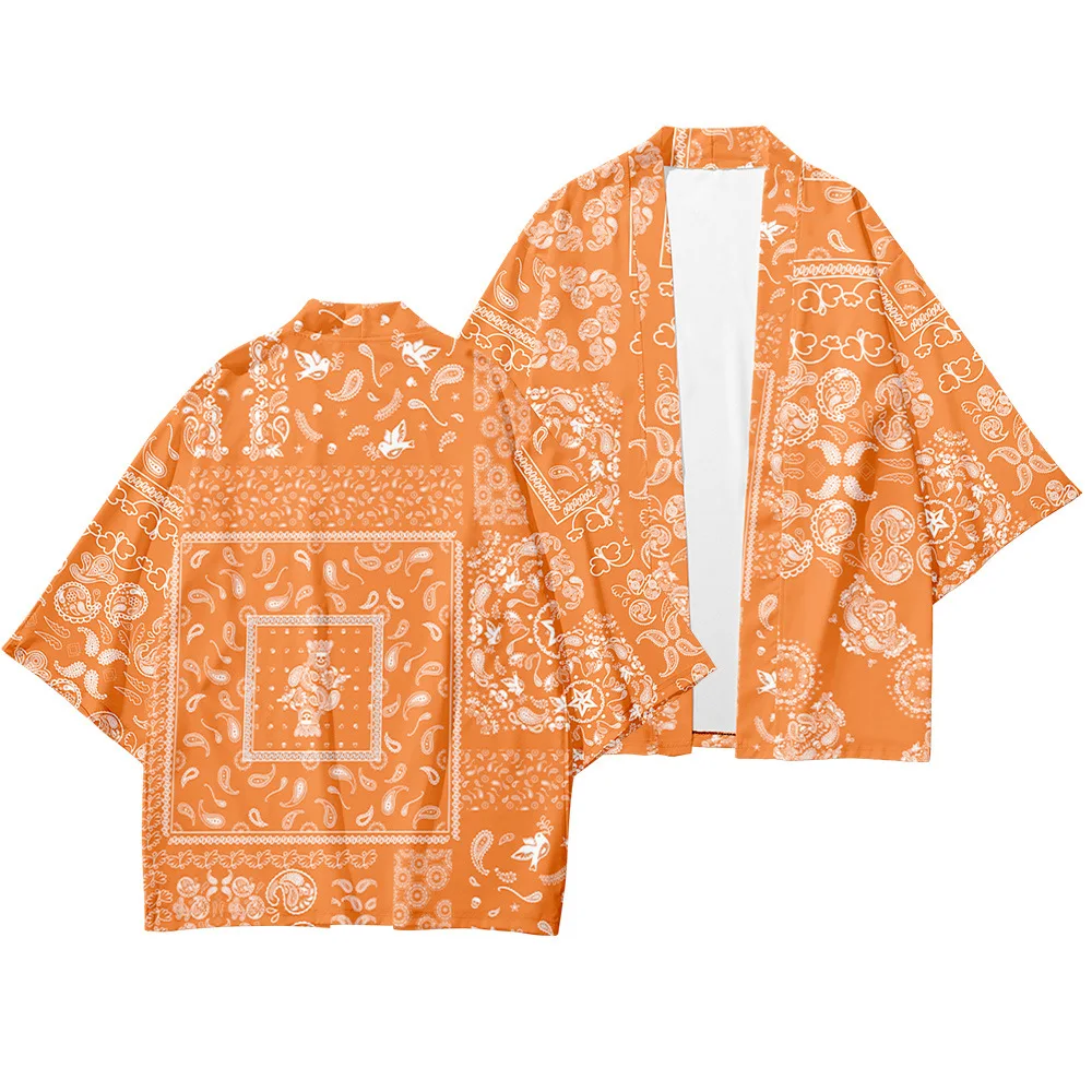 Men and women Japanese traditional kimono cardigan cashew floral shirt Japanese summer kimono nine-point pants suit 4
Men and women Japanese traditional kimono cardigan cashew floral shirt Japanese summer kimono nine-point pants suit 4