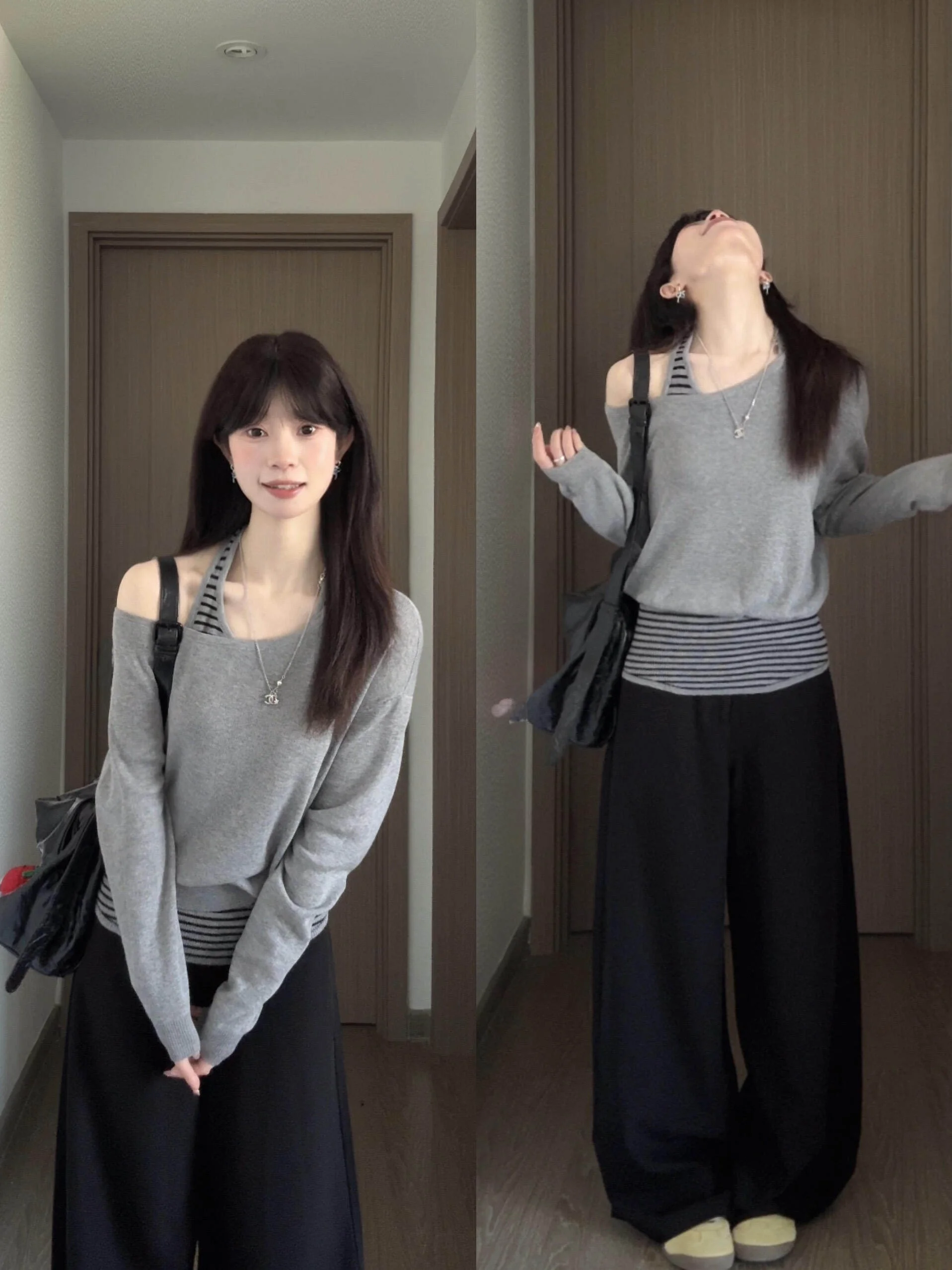 Korean Style Grey Shoulder Bared Neckline Knitted Top Women's Casual Long Sleeve Two Piece Set Spring Season Breathable Comfo...
Korean Style Grey Shoulder Bared Neckline Knitted Top Women's Casual Long Sleeve Two Piece Set Spring Season Breathable Comfo...