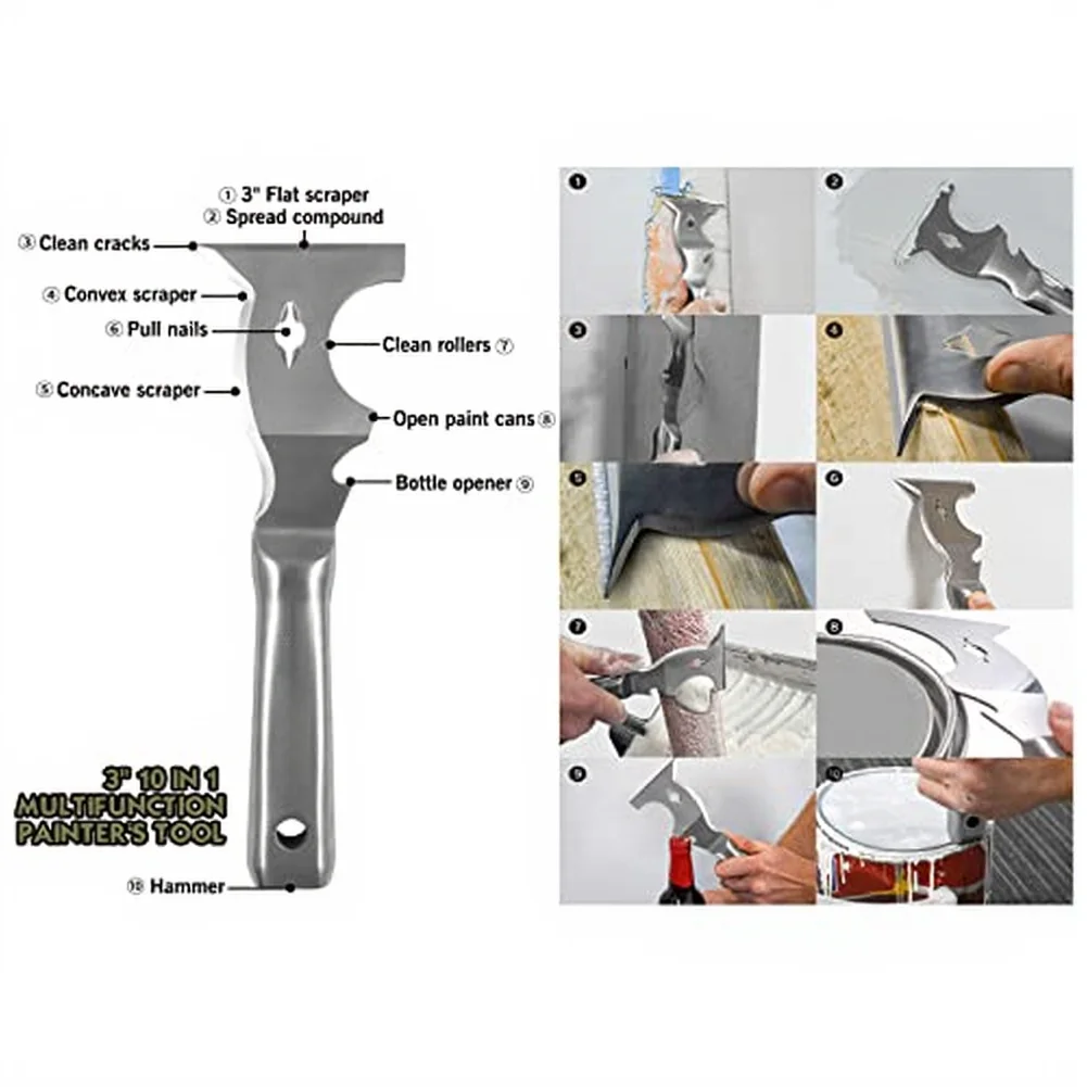 1pc Paint Scraper Stainless Steel Paint Scraper Removal Construction Tool Multifunction Putty Drywall Paint Scraper Hand Tool
1pc Paint Scraper Stainless Steel Paint Scraper Removal Construction Tool Multifunction Putty Drywall Paint Scraper Hand Tool