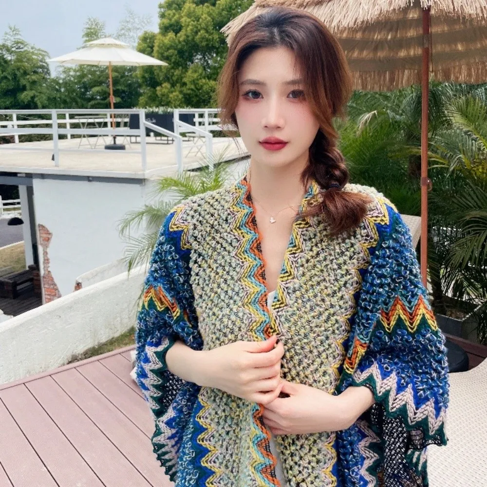 Мягкое богемное монгольское пончо в этническом стиле, полосатые вязаные накидки, зимняя теплая вязаная накидка из полиэстера, накладки на пальто
Мягкое богемное монгольское пончо в этническом стиле, полосатые вязаные накидки, зимняя теплая вязаная накидка из полиэстера, накладки на пальто