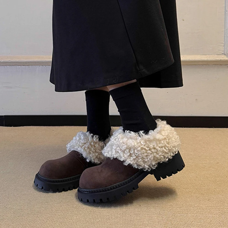 2026 New Autumn Winter New Fleece Thick Bottom Loafers Shoes for Women Vintage Casual Plush Warm Chunky Middle Heel Cotton Pumps
2026 New Autumn Winter New Fleece Thick Bottom Loafers Shoes for Women Vintage Casual Plush Warm Chunky Middle Heel Cotton Pumps