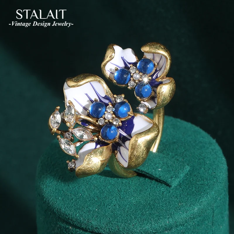Vintage Blue Opal Orchid Flower Adjustable Ring Petals Accessories For Woman Luxury Quality Open Finger Party Jewelry 2025 New
Vintage Blue Opal Orchid Flower Adjustable Ring Petals Accessories For Woman Luxury Quality Open Finger Party Jewelry 2025 New