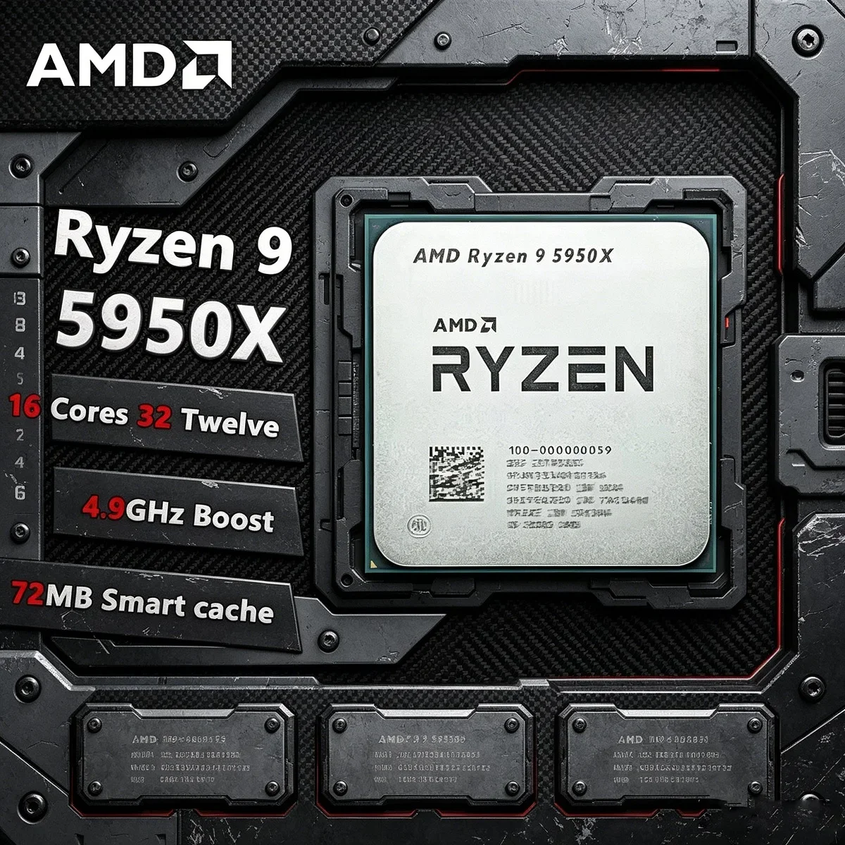 AMD Ryzen 9 5950X Vermeer (Zen 3) New Ryzen 9 5000 Series 16-Core 3.4 GHz Socket AM4 105W Socket AM4 but without cooler
AMD Ryzen 9 5950X Vermeer (Zen 3) New Ryzen 9 5000 Series 16-Core 3.4 GHz Socket AM4 105W Socket AM4 but without cooler
