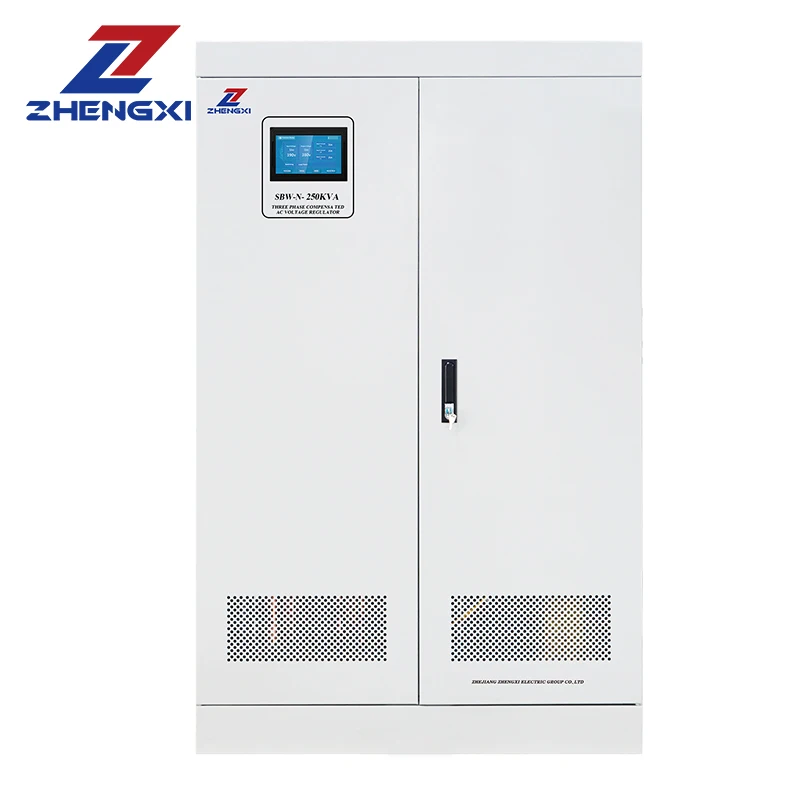 250KVA Intelligent Compensated Three 380VAC SVC 80% 100% Power Servo Motor AVR Voltage Stabilizer Regulator For AC Current
250KVA Intelligent Compensated Three 380VAC SVC 80% 100% Power Servo Motor AVR Voltage Stabilizer Regulator For AC Current