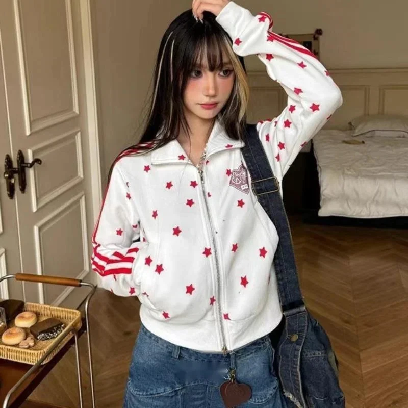 Y2K Punk Jacket Hoodie Women American Double Zipper Retro Cropped Sweatshirt Loose Fit Zip Up Cardigan Autumn Winter Streetwear
Y2K Punk Jacket Hoodie Women American Double Zipper Retro Cropped Sweatshirt Loose Fit Zip Up Cardigan Autumn Winter Streetwear