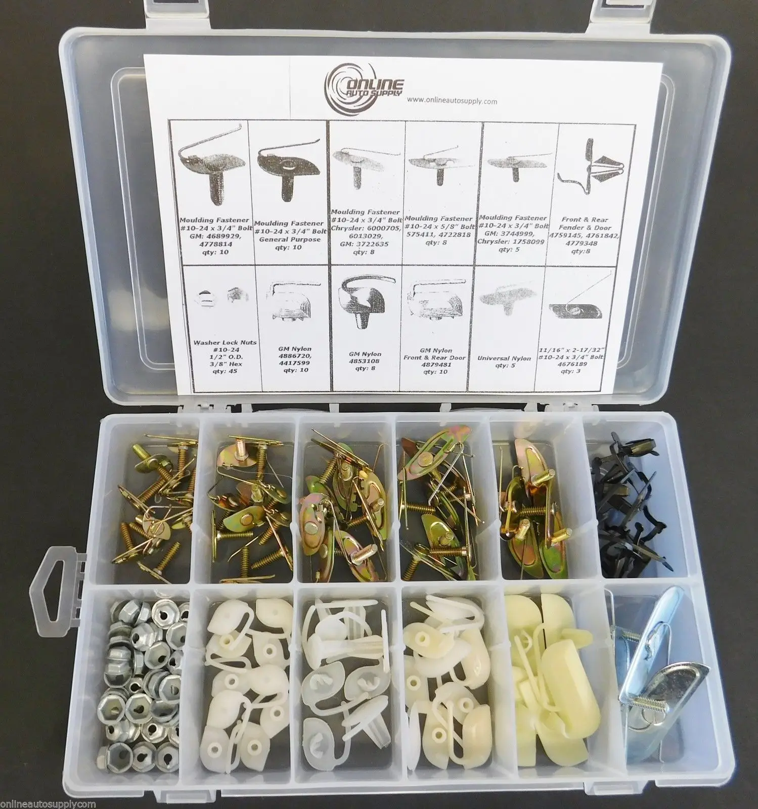 130 шт. клипс и гаек для крепления молдингов дверей и боковых панелей GM, внешние крепежные элементы
130 шт. клипс и гаек для крепления молдингов дверей и боковых панелей GM, внешние крепежные элементы
