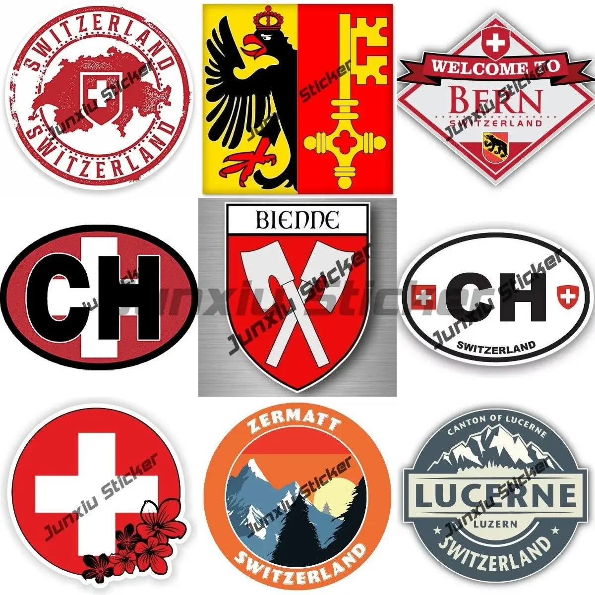 Switzerland Decals Geneva City Flag Coat of Arms Decals for Cars Laptop Book Fridge Guitar Motorcycle Camper Van Bicycle Decals
Switzerland Decals Geneva City Flag Coat of Arms Decals for Cars Laptop Book Fridge Guitar Motorcycle Camper Van Bicycle Decals