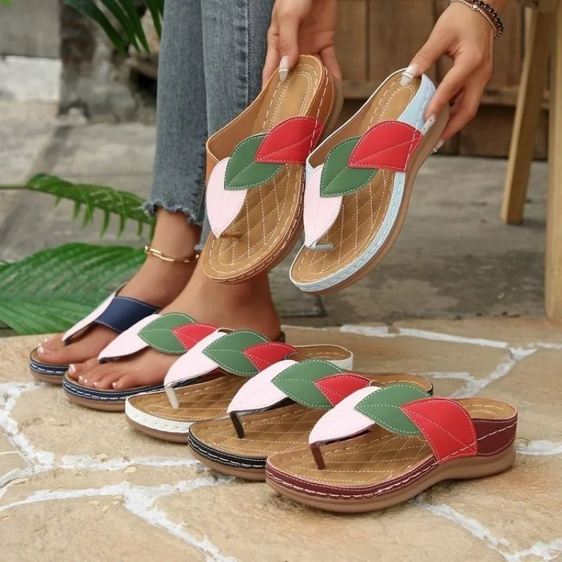 Women Wedge Sandals Thong Flip Flops Platform Slides Leaf Patchwork Orthopedic Comfy Summer Beach Outdoor Shoes Casual Walking
Women Wedge Sandals Thong Flip Flops Platform Slides Leaf Patchwork Orthopedic Comfy Summer Beach Outdoor Shoes Casual Walking