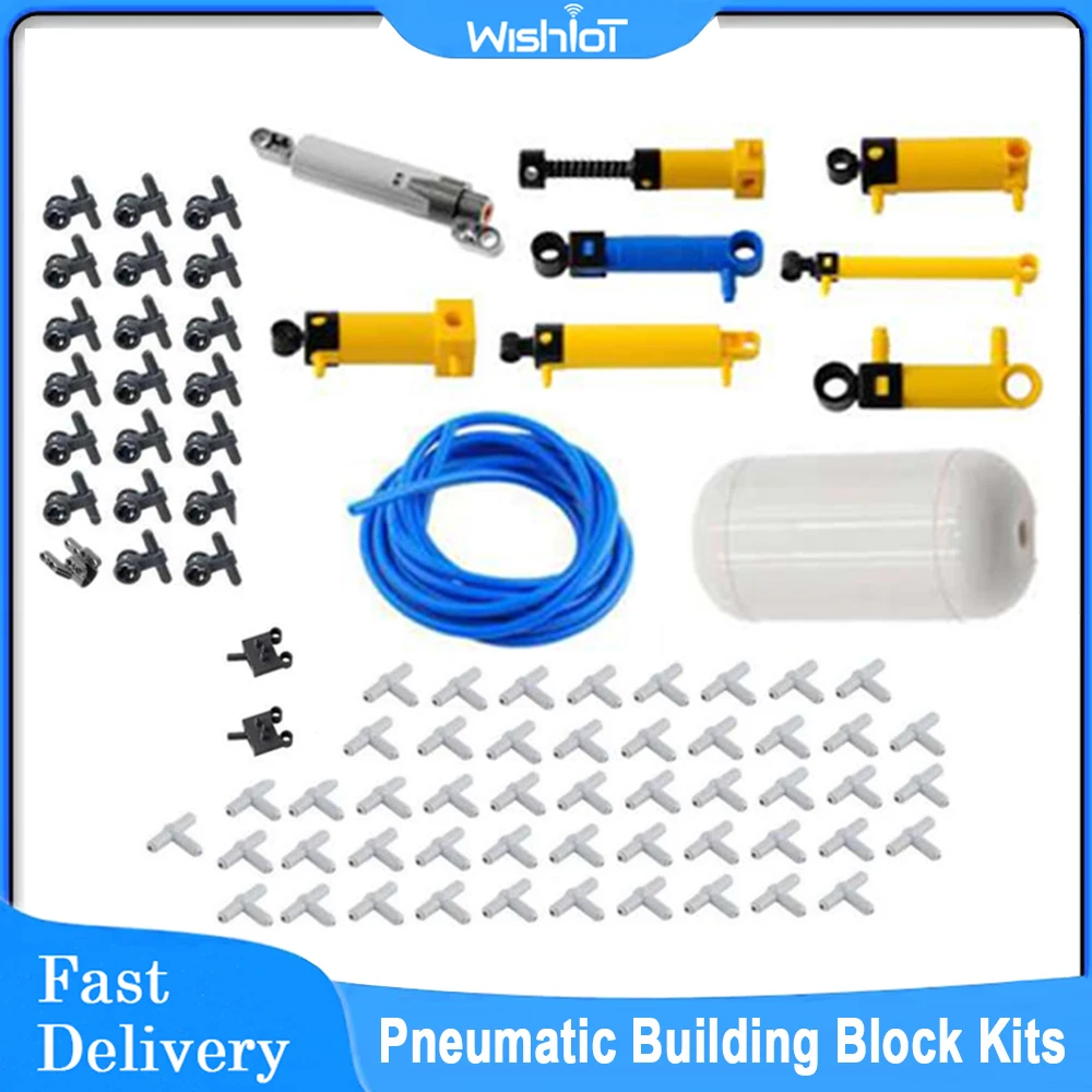 83pcs MOC Technical Hose Air Pump Tank Push Rod Putter Switch Piston With legoeds Pneumatic Parts 42043 47225 61904 9641
83pcs MOC Technical Hose Air Pump Tank Push Rod Putter Switch Piston With legoeds Pneumatic Parts 42043 47225 61904 9641