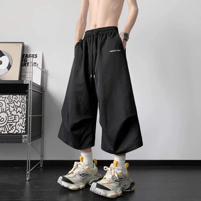 Summer Thin Pants Men Black Casual Pants Men Streetwear Hip-hop Loose Wide Leg Pants Mens Cropped Trousers Man Track Pants
Summer Thin Pants Men Black Casual Pants Men Streetwear Hip-hop Loose Wide Leg Pants Mens Cropped Trousers Man Track Pants