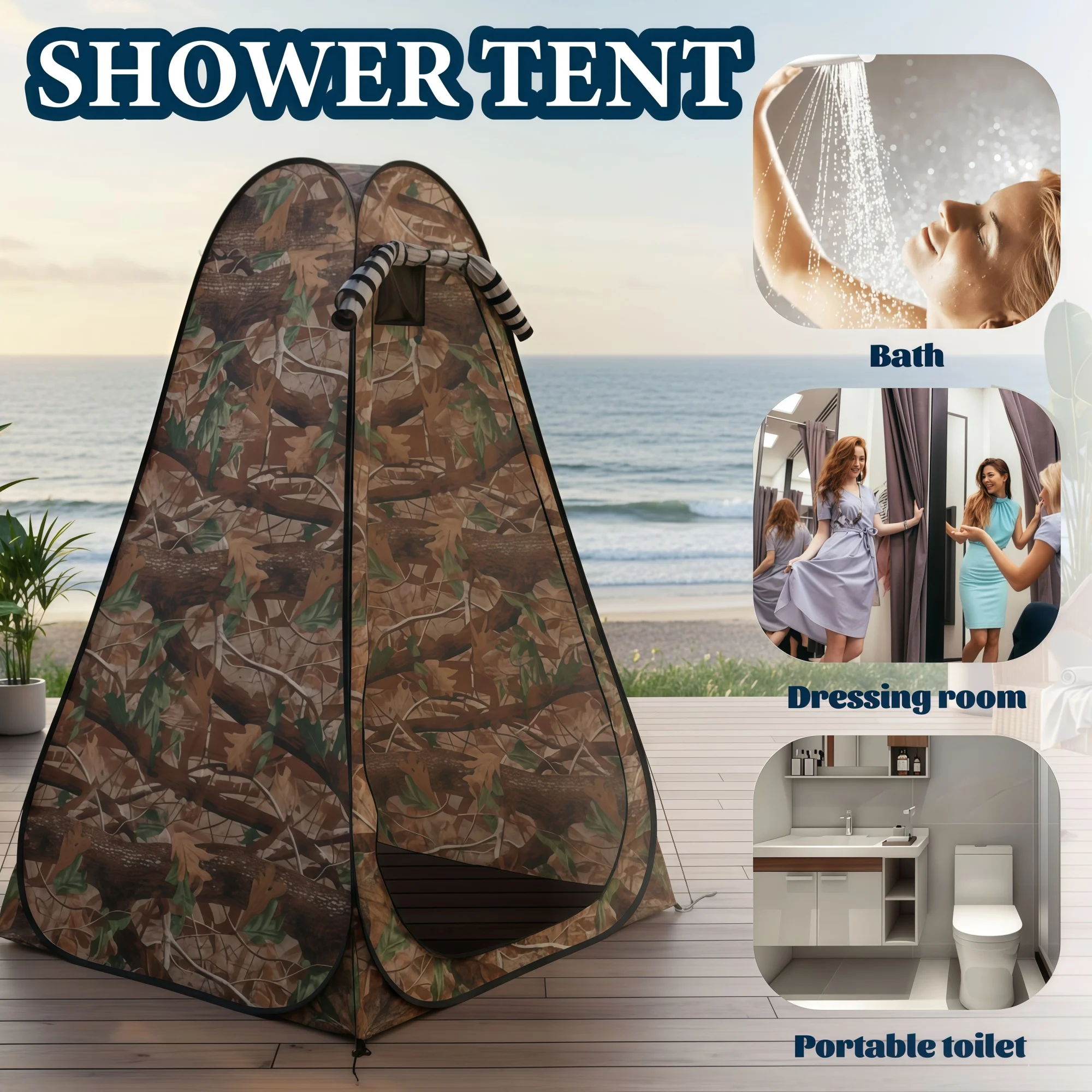Portable Pop-Up Privacy Tent Outdoor Shower Tent Foldable with Storage Bag Easy Setup for Beach Camping - Ideal for Outdoor Use
Portable Pop-Up Privacy Tent Outdoor Shower Tent Foldable with Storage Bag Easy Setup for Beach Camping - Ideal for Outdoor Use