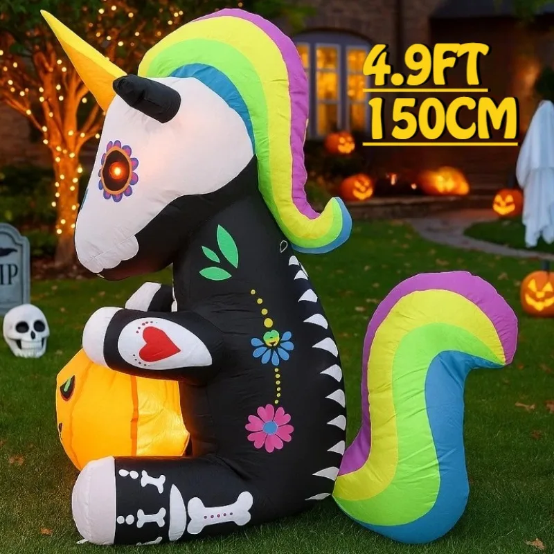 4.9FT Party Holiday DIY Decorations Halloween Inflatable Toy Skeleton Unicorn Pumpkin Built-in LED Lights for Outdoor Decor Prop
4.9FT Party Holiday DIY Decorations Halloween Inflatable Toy Skeleton Unicorn Pumpkin Built-in LED Lights for Outdoor Decor Prop