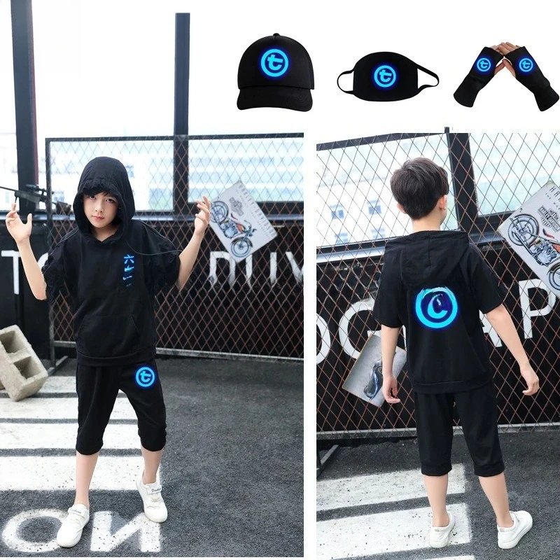 Anime Glow-in-the-Dark Cosplay Set - Black Hooded Top Shorts & Accessories Character Themed Attire for Anime Events & Daily Wear
Anime Glow-in-the-Dark Cosplay Set - Black Hooded Top Shorts & Accessories Character Themed Attire for Anime Events & Daily Wear