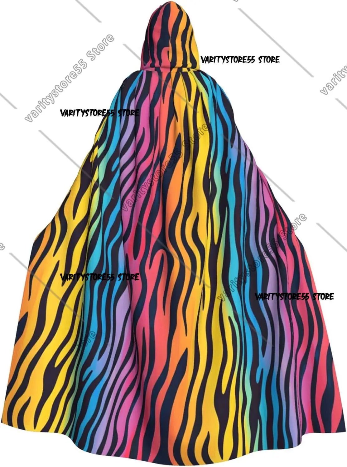 Wizard Cloak with Hood Men Women Colorful Zebra Stripes Print Witch Hooded Vampire Cape Halloween Costumes Black
Wizard Cloak with Hood Men Women Colorful Zebra Stripes Print Witch Hooded Vampire Cape Halloween Costumes Black