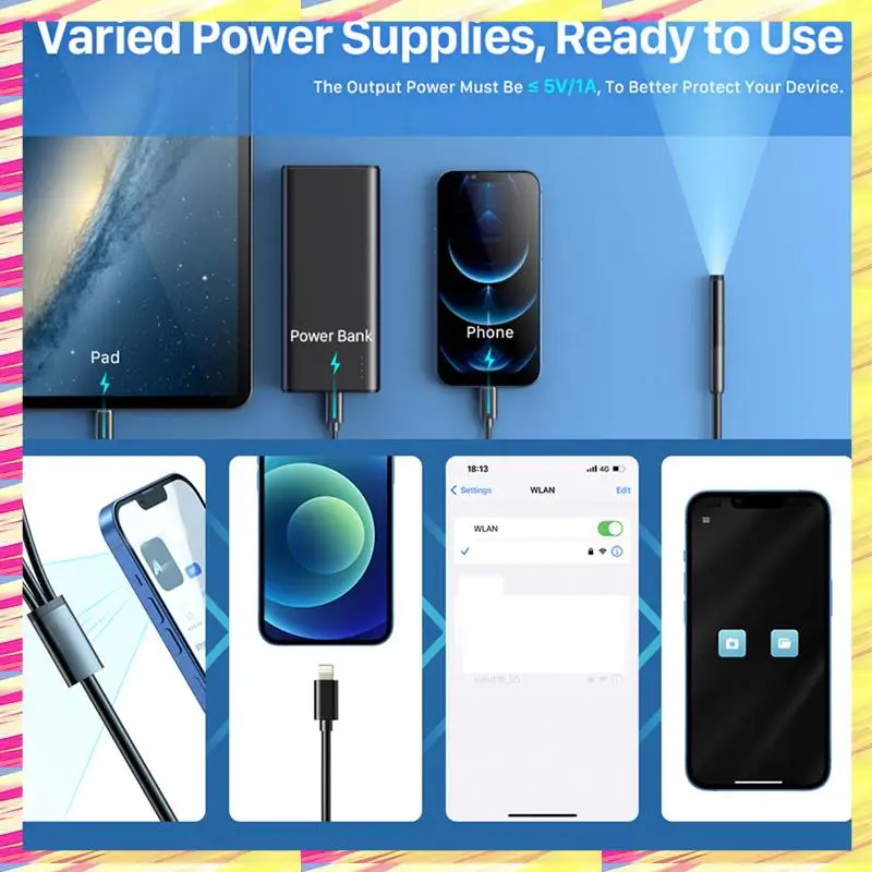 ABJJ Black Wireless Endoscope Wi-Fi Industrial Borescope With 6 LED Lights, 3 In 1 USB Camera,Waterproof IP67 Inspection Camera
ABJJ Black Wireless Endoscope Wi-Fi Industrial Borescope With 6 LED Lights, 3 In 1 USB Camera,Waterproof IP67 Inspection Camera