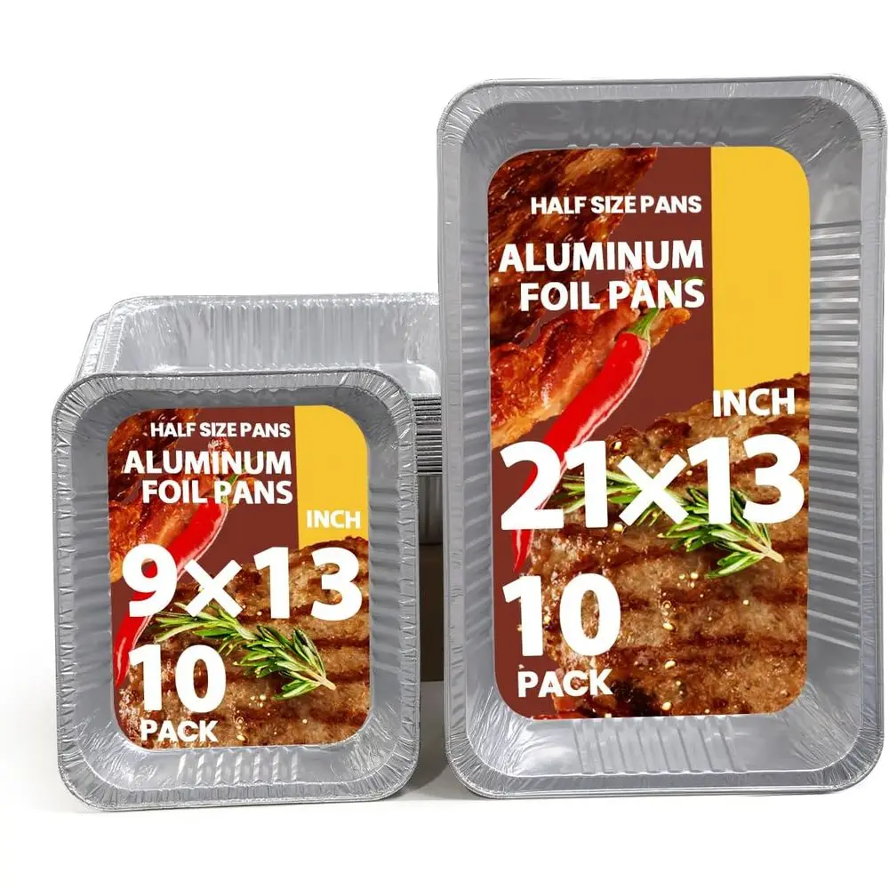 20-Count 9x13 & 10-Count 21x13 Aluminum Foil Baking Pans - Disposable Large & Small Food Containers for Cooking, Roasting, Buffe
20-Count 9x13 & 10-Count 21x13 Aluminum Foil Baking Pans - Disposable Large & Small Food Containers for Cooking, Roasting, Buffe