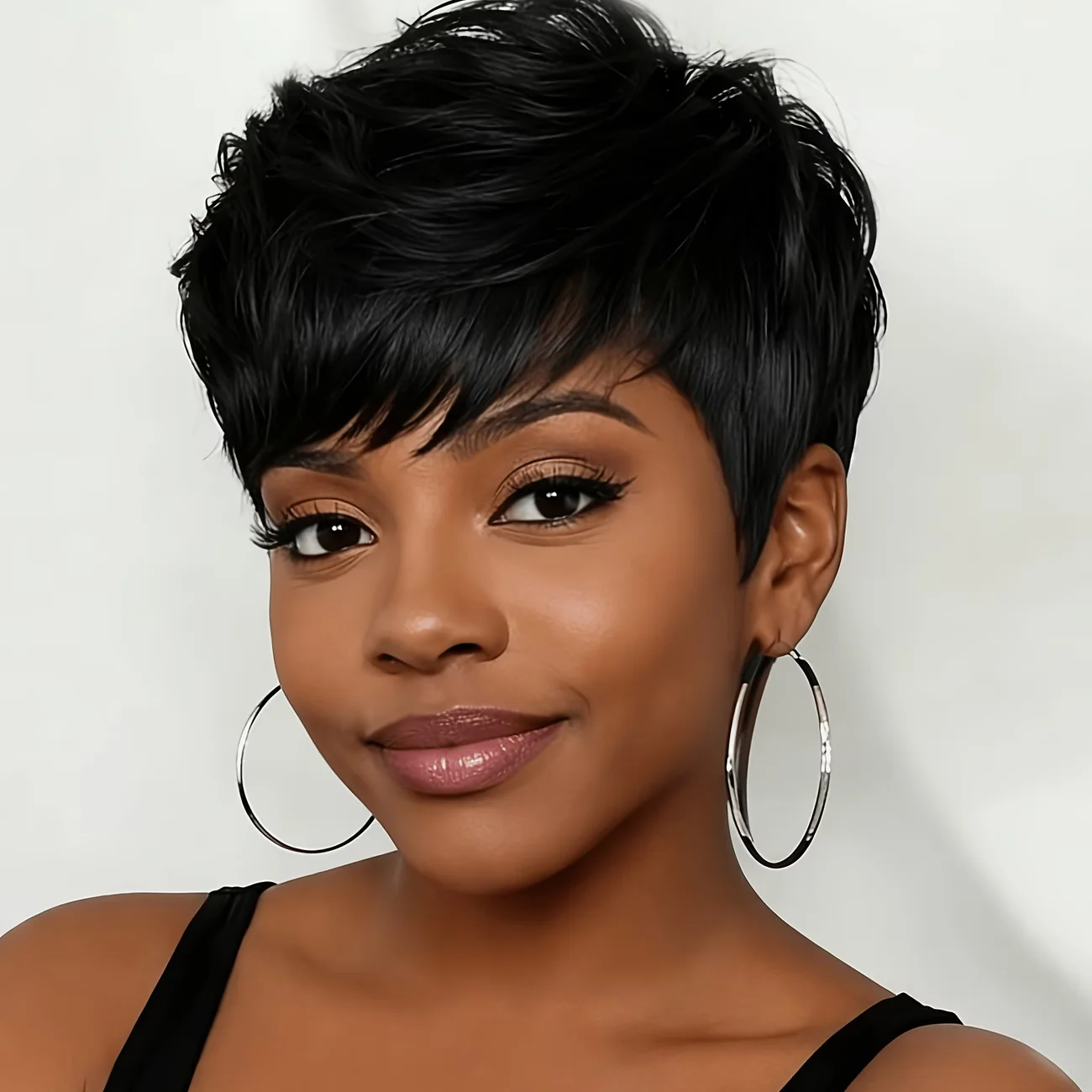 Human Hair Short Pixie Cut Wave Wigs With Bangs Natural Colored Hair Wigs Machine Made
Human Hair Short Pixie Cut Wave Wigs With Bangs Natural Colored Hair Wigs Machine Made