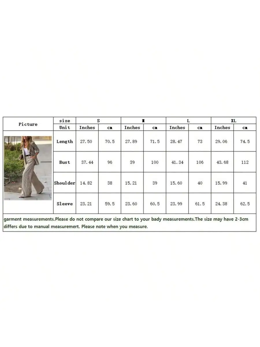 Womens Lightweight Plaid Suit Set: Custom Jacket And Wide Leg Pants, Elegant Office Outfit Spring
Womens Lightweight Plaid Suit Set: Custom Jacket And Wide Leg Pants, Elegant Office Outfit Spring