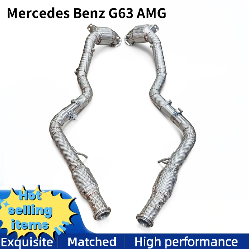 Used for Mercedes Benz G63 AMG 2020-2023 downpipe, with/without catalytic exhaust system
Used for Mercedes Benz G63 AMG 2020-2023 downpipe, with/without catalytic exhaust system