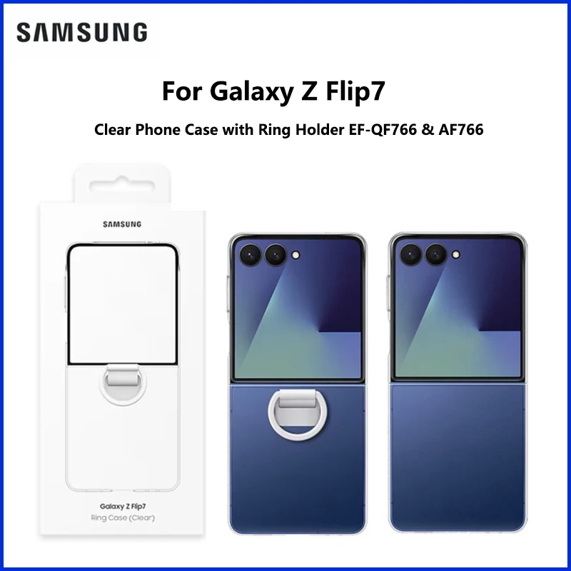 Оригинальный прозрачный чехол Samsung EF-AF766 с кольцом-держателем для Galaxy Z Flip7, защитный чехол от падений, подлинный
Оригинальный прозрачный чехол Samsung EF-AF766 с кольцом-держателем для Galaxy Z Flip7, защитный чехол от падений, подлинный