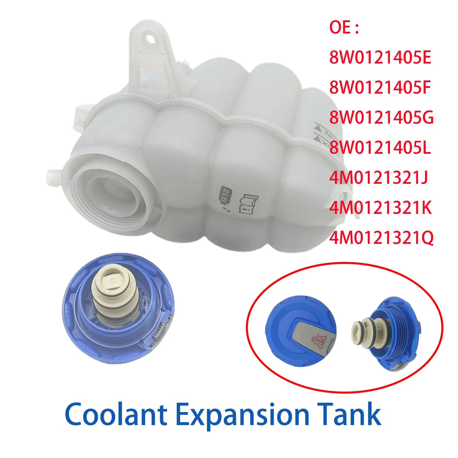 Coolant Expansion Tank 8W0121405E 8W0121405F 8W0121405G 8W0121405L 4M0121321J 4M0121321K 4M0121321Q For Audi A4 A5 1.4T 2.0T New
Coolant Expansion Tank 8W0121405E 8W0121405F 8W0121405G 8W0121405L 4M0121321J 4M0121321K 4M0121321Q For Audi A4 A5 1.4T 2.0T New