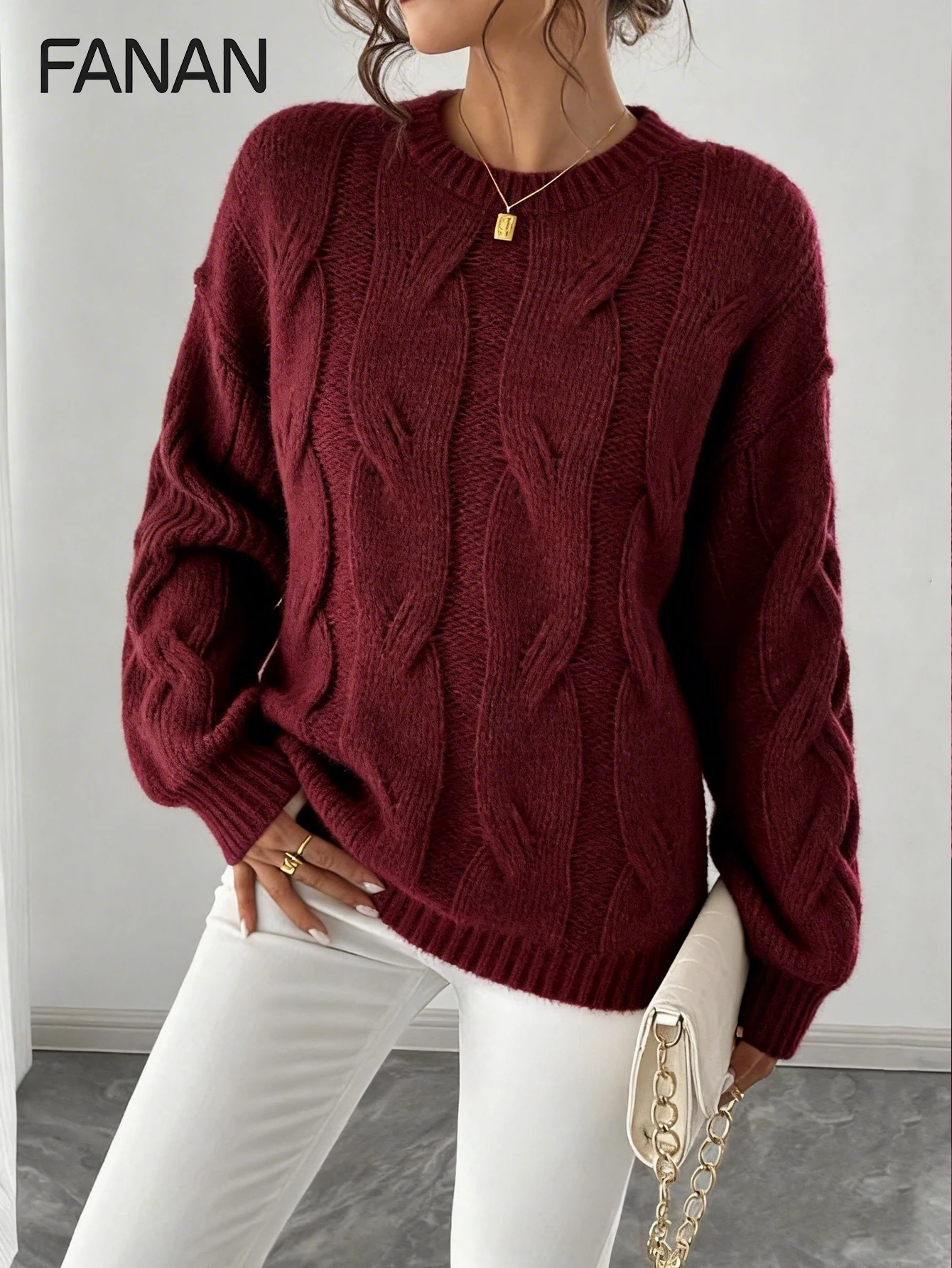 New Autumn and Winter Niche Knit Pullover Sweater for Women, Designed in a Lazy Style, Burgundy Loose Round-Neck Pullover, Casual and Elegant Autumn/Winter Top, Basic Versatile Style for Urban Commuting, Stylish and Fashionable Casual Resort Style, Design
New Autumn and Winter Niche Knit Pullover Sweater for Women, Designed in a Lazy Style, Burgundy Loose Round-Neck Pullover, Casual and Elegant Autumn/Winter Top, Basic Versatile Style for Urban Commuting, Stylish and Fashionable Casual Resort Style, Design