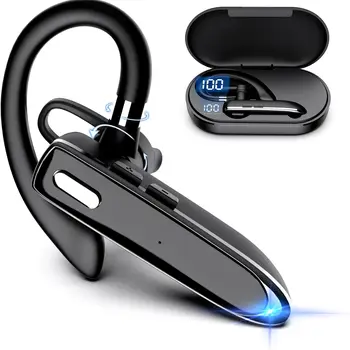Bluetooth Headset Wireless Hands-Free Phone with Mic Hands-Free Earphones with 8 Hours Talk Time for Trucker Sports Riding