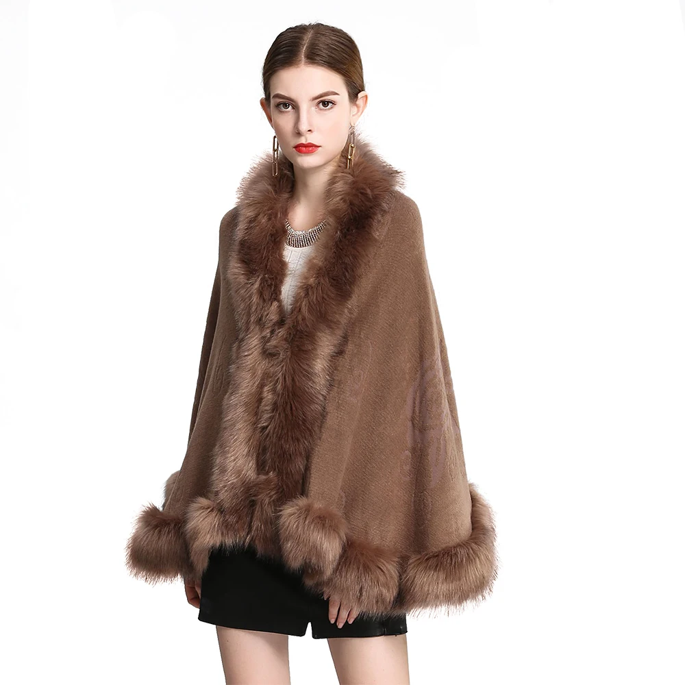 Women's Faux Fox Fur Shawl Luxury Warm Cashmere Feel Wrap Lady Classic Knit Cardigan Autumn Winter Solid Color Cloak Drop Ship
Women's Faux Fox Fur Shawl Luxury Warm Cashmere Feel Wrap Lady Classic Knit Cardigan Autumn Winter Solid Color Cloak Drop Ship