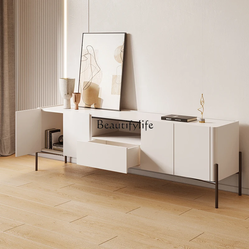 5Italian light luxury paint TV cabinet living room high foot cream wind wall locker
5Italian light luxury paint TV cabinet living room high foot cream wind wall locker