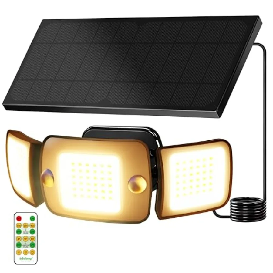 Outdoor Solar Flood Light Waterproof, Upgraded 6000mAh 1500LM/3000K Warm White 108 LED Dual Motion Sensor Dusk to Dawn Security
Outdoor Solar Flood Light Waterproof, Upgraded 6000mAh 1500LM/3000K Warm White 108 LED Dual Motion Sensor Dusk to Dawn Security