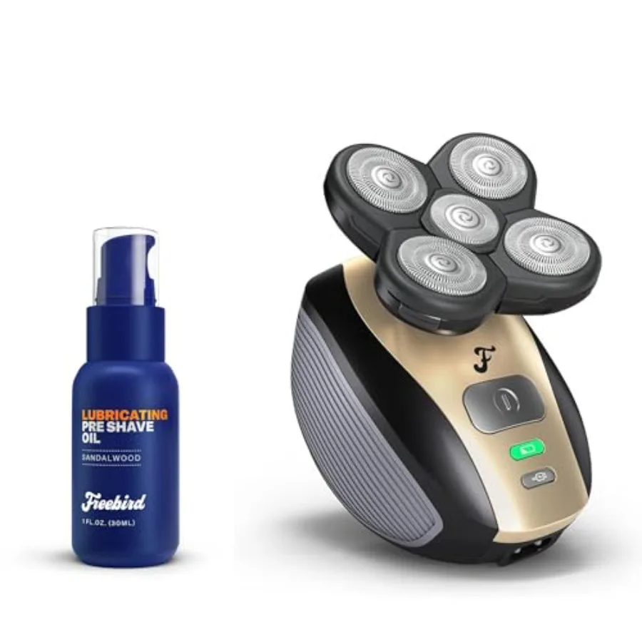 Freebird FlexSeries™ Shaving Kit with Pre Shave Oil - Fast, Smooth, Water-Resistant Electric Head Shaver with 5 Flexible Blades
Freebird FlexSeries™ Shaving Kit with Pre Shave Oil - Fast, Smooth, Water-Resistant Electric Head Shaver with 5 Flexible Blades