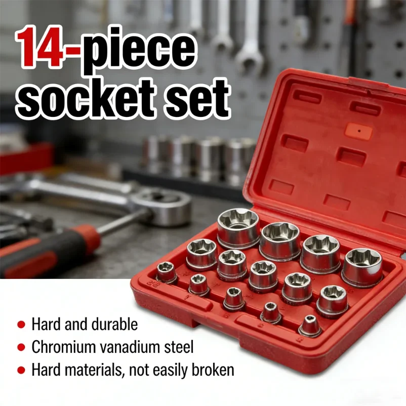14PCS Female E Star Torx Socket Set, E4-E24 External Hex Sockets, for Auto Repair Mechanics, Durable Versatile Hand Tool Kit
14PCS Female E Star Torx Socket Set, E4-E24 External Hex Sockets, for Auto Repair Mechanics, Durable Versatile Hand Tool Kit