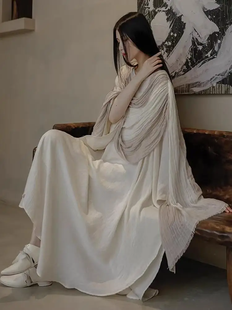New Chinese Style Cotton Linen Dress Zen Meditation Shawl Long Robe Women's Fashion Healing Therapist Daoist Clothing
New Chinese Style Cotton Linen Dress Zen Meditation Shawl Long Robe Women's Fashion Healing Therapist Daoist Clothing
