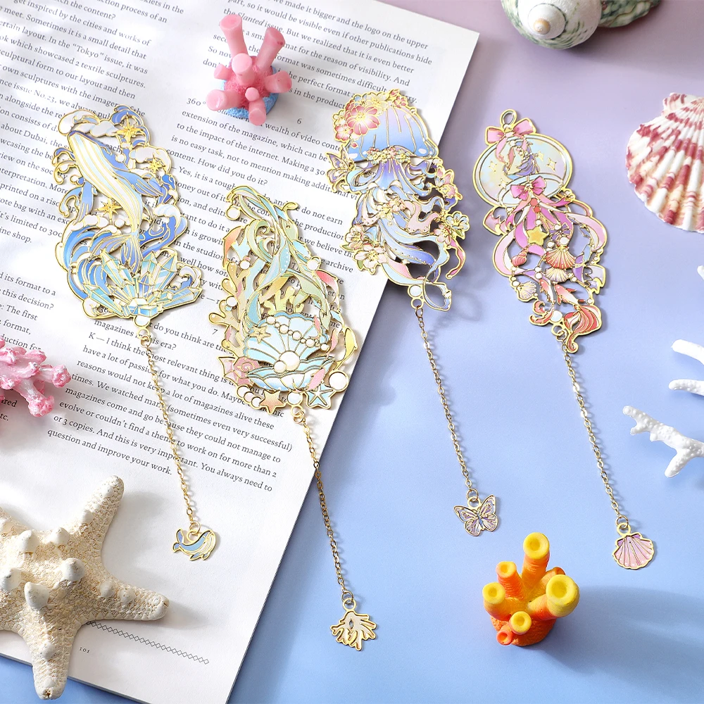 1Pc Marine Animals Metal Bookmark Shell Starfish Design With Chain Tassel Planner Accessories For Book Lovers Writers Gifts
1Pc Marine Animals Metal Bookmark Shell Starfish Design With Chain Tassel Planner Accessories For Book Lovers Writers Gifts