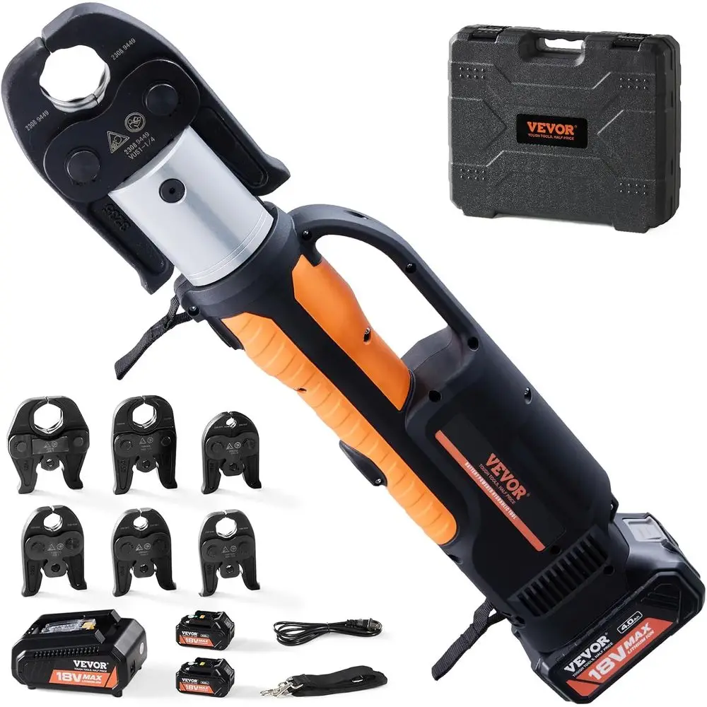 PrTool, 18V Electric Pipe Crimping Tool or 1/2" to 2" Copper Pipes, 32KN PrTool Kit Compatible with ProPr- with 6 VUS PrJaws, 2p
PrTool, 18V Electric Pipe Crimping Tool or 1/2" to 2" Copper Pipes, 32KN PrTool Kit Compatible with ProPr- with 6 VUS PrJaws, 2p