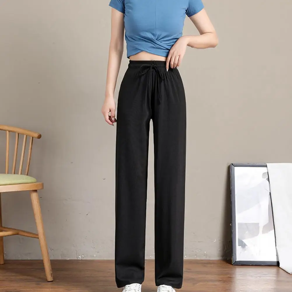 Breathable Pants Elastic Drawstring High Waist Women's Pants Wide Leg Thin Trousers For Leisure Solid Color Long Pants Leisure
Breathable Pants Elastic Drawstring High Waist Women's Pants Wide Leg Thin Trousers For Leisure Solid Color Long Pants Leisure