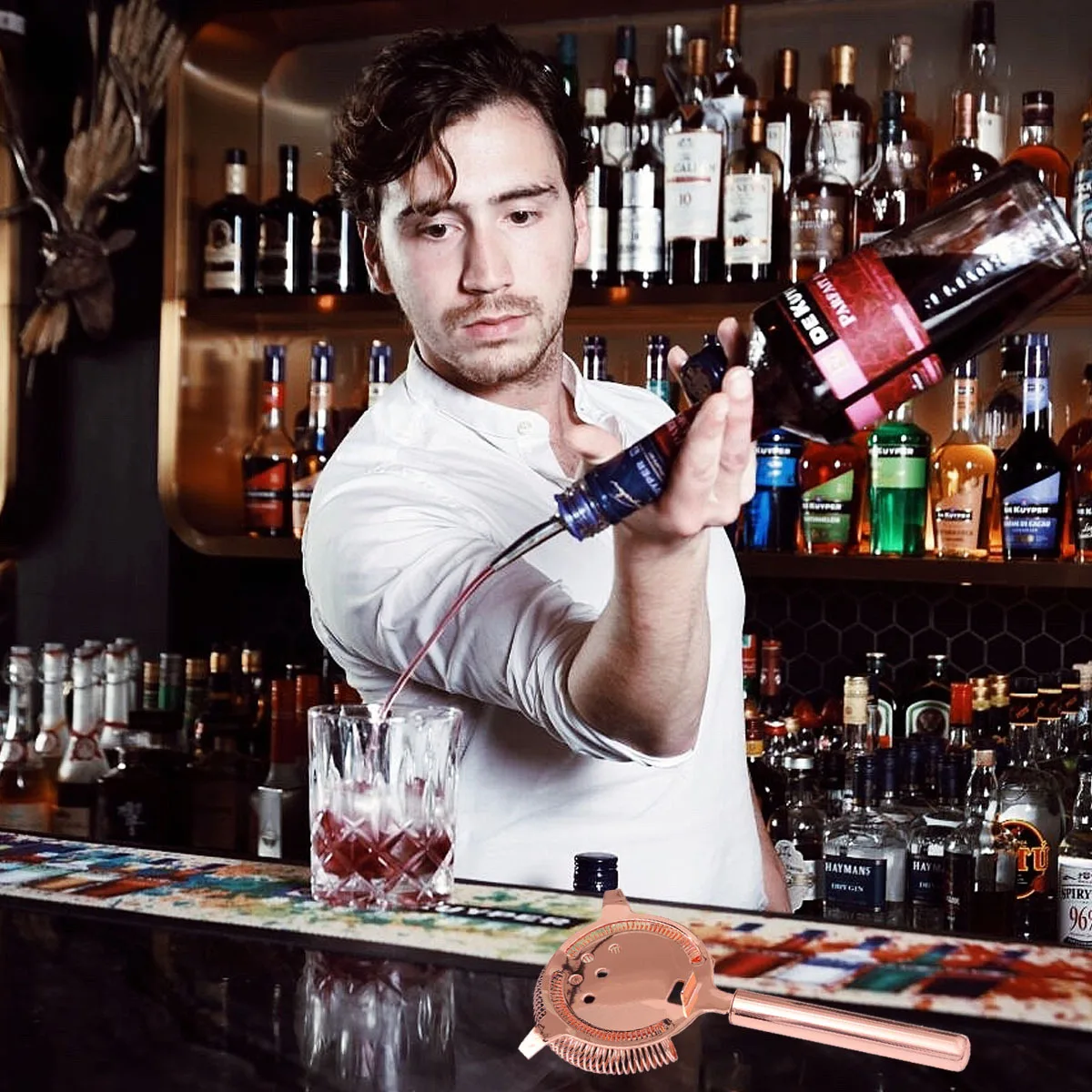 Cocktail Strainer Stainless Steel Fine Mesh Filter For Bar Home Party Use Rose Gold Color Barware Mixology Tool Kitchen
Cocktail Strainer Stainless Steel Fine Mesh Filter For Bar Home Party Use Rose Gold Color Barware Mixology Tool Kitchen