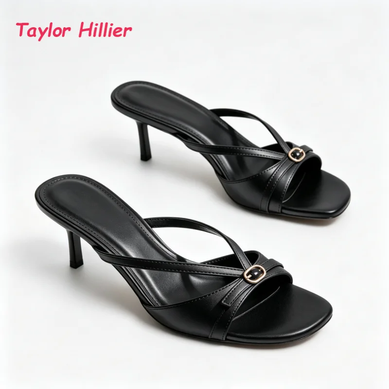 Cross Thin Strap Metal Buckle Kitten Heel Mule Women Fashion Square Toe Outdoor Summer New Stylish Commute Daily Casual Sandals
Cross Thin Strap Metal Buckle Kitten Heel Mule Women Fashion Square Toe Outdoor Summer New Stylish Commute Daily Casual Sandals