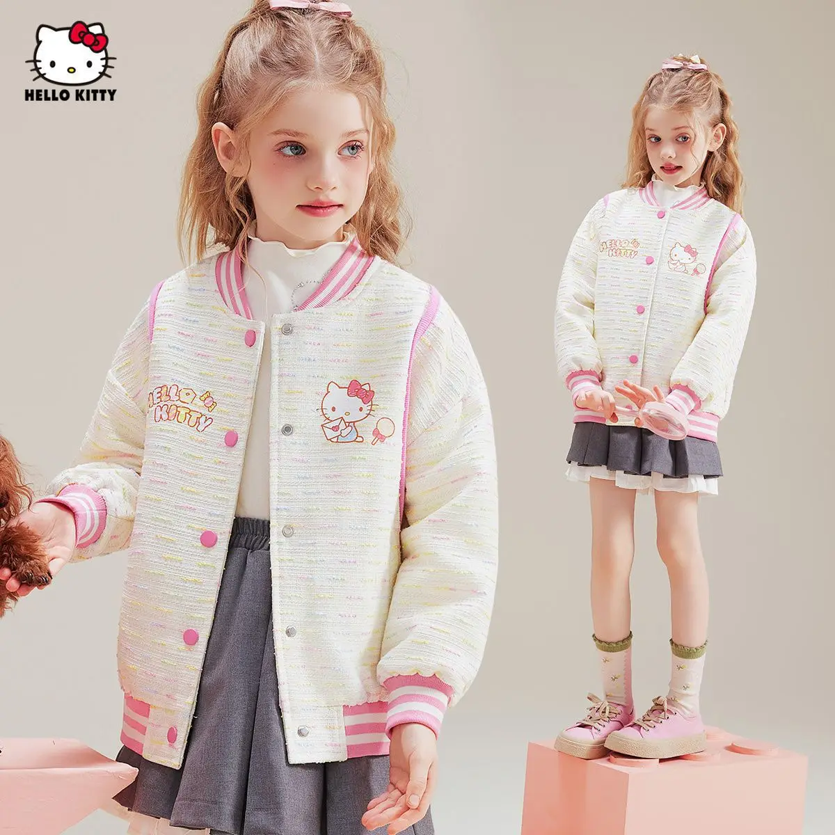 Sanrio Girl Leisure Baseball Uniform Hello Kitty Autumn New Kuromi Fashion Girl Gift Cute Cartoon Loose Coat
Sanrio Girl Leisure Baseball Uniform Hello Kitty Autumn New Kuromi Fashion Girl Gift Cute Cartoon Loose Coat