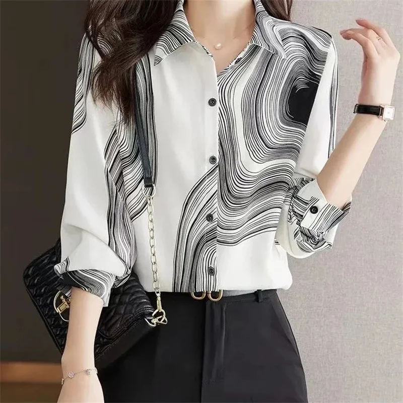 Spring Summer Female Long Sleeves Shirts Coat Retro Women Large Size 5XL Chiffon Blouse Jacket 2025 Lady Thin lapel Shirt Tops
Spring Summer Female Long Sleeves Shirts Coat Retro Women Large Size 5XL Chiffon Blouse Jacket 2025 Lady Thin lapel Shirt Tops