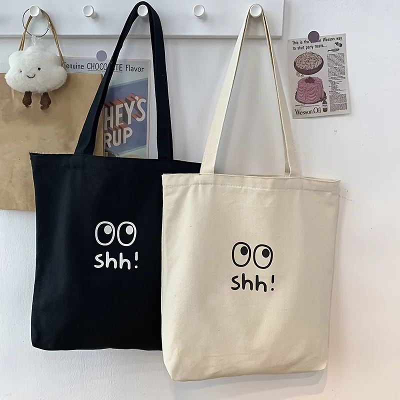 Cartoon Eye Pattern Casual Versatile Canvas Bag Large Capacity Handbag Tote Bag Unisex "shh!" Daily Use Crossbody Home Bag
Cartoon Eye Pattern Casual Versatile Canvas Bag Large Capacity Handbag Tote Bag Unisex "shh!" Daily Use Crossbody Home Bag