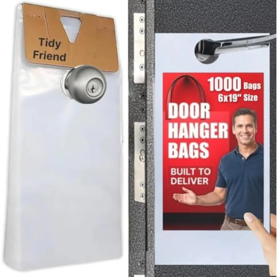 TidyFriend Plastic Door Hanger Bags 6" x 19" Pack Clear Door Hanger Bags Protects Flyers Brochures Printed Materials - Waterpro
TidyFriend Plastic Door Hanger Bags 6" x 19" Pack Clear Door Hanger Bags Protects Flyers Brochures Printed Materials - Waterpro