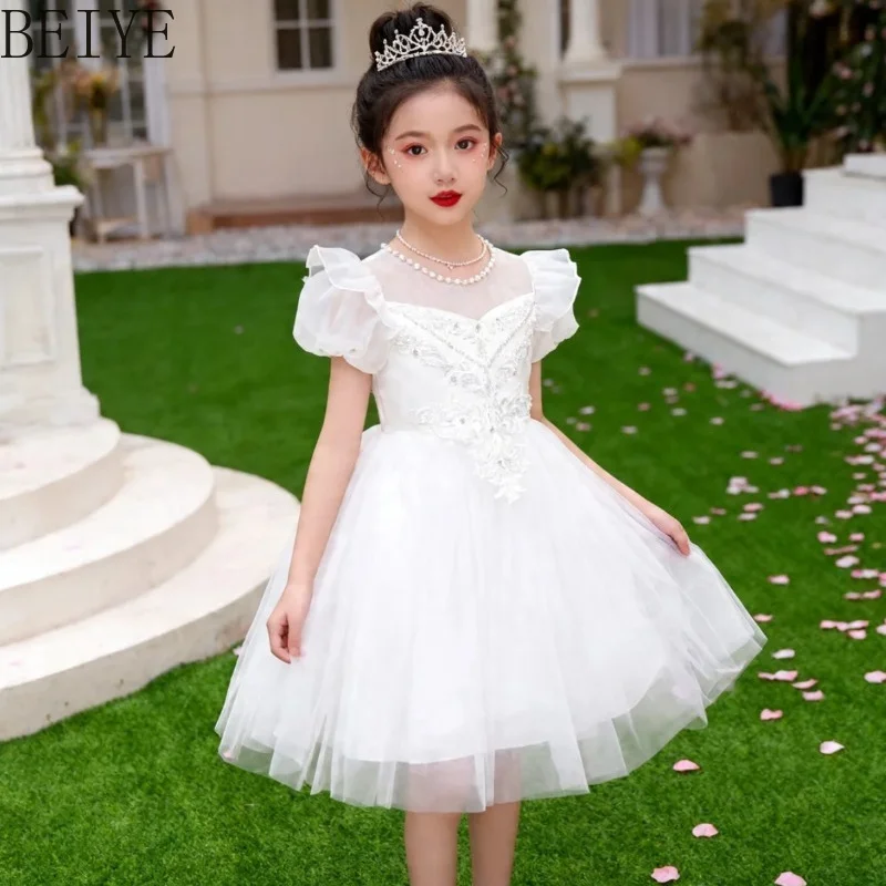 Girls' Luxury Princess Sweet Dress Short Sleeved Fluffy High End Dress Children's Host Evening Piano Performance Dress
Girls' Luxury Princess Sweet Dress Short Sleeved Fluffy High End Dress Children's Host Evening Piano Performance Dress