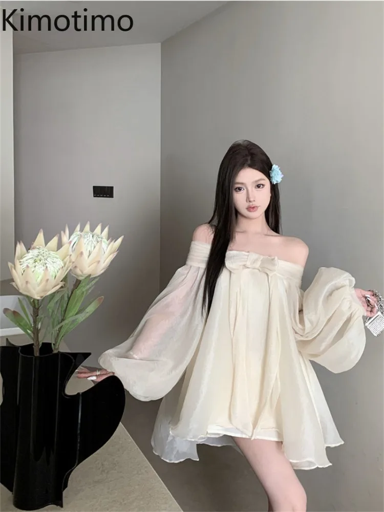 Kimotimo Temperament Mesh Bow Long Sleeve Dress Women 2025 Spring Fairy Off Shoulder Loose Irregular Short Dresses Party Vestido
Kimotimo Temperament Mesh Bow Long Sleeve Dress Women 2025 Spring Fairy Off Shoulder Loose Irregular Short Dresses Party Vestido