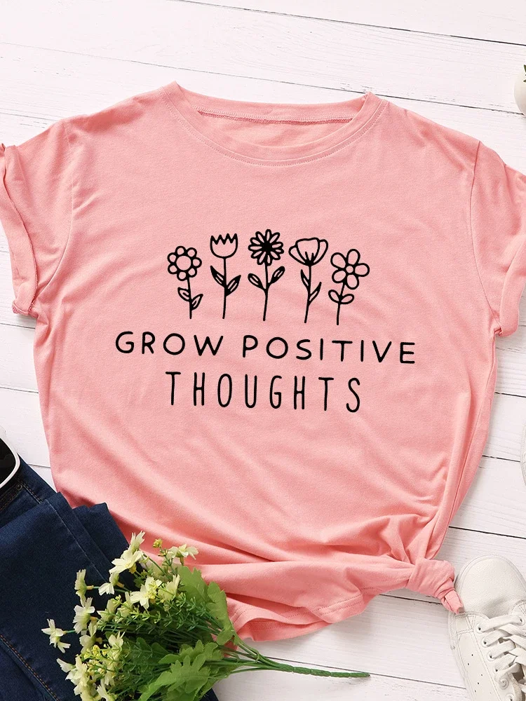 Grow Positive Thoughts Plants Print Women T Shirt Short Sleeve O Neck Loose Women Tshirt Ladies Tee Shirt Tops Camisetas Mujer
Grow Positive Thoughts Plants Print Women T Shirt Short Sleeve O Neck Loose Women Tshirt Ladies Tee Shirt Tops Camisetas Mujer