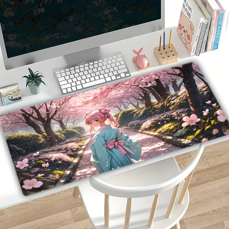 900x400mm Cherry Blossom Girl Gaming Mouse Pad, Non-Slip Rubber Stitched Edge, Washable Large Desk Mat for PC Laptop
900x400mm Cherry Blossom Girl Gaming Mouse Pad, Non-Slip Rubber Stitched Edge, Washable Large Desk Mat for PC Laptop