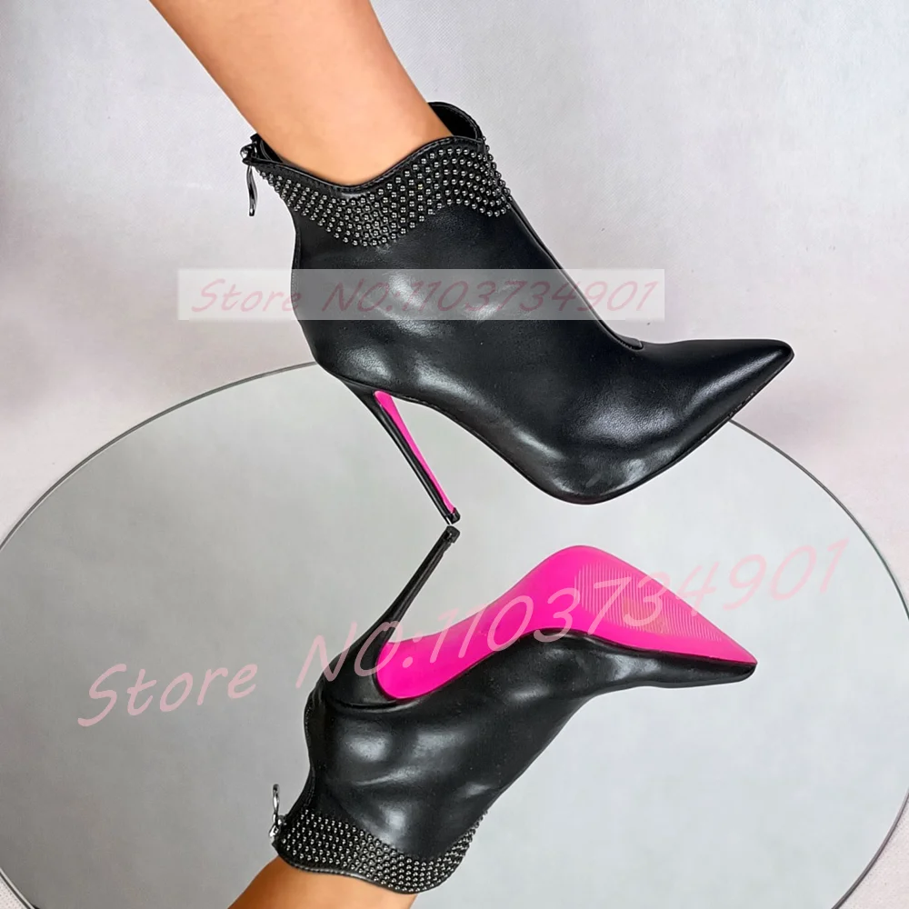 Women's Pink Sole Studded Ankle Boots Pointed Toe Stiletto High Heels Female Party & Bold Street Style Looks
Women's Pink Sole Studded Ankle Boots Pointed Toe Stiletto High Heels Female Party & Bold Street Style Looks