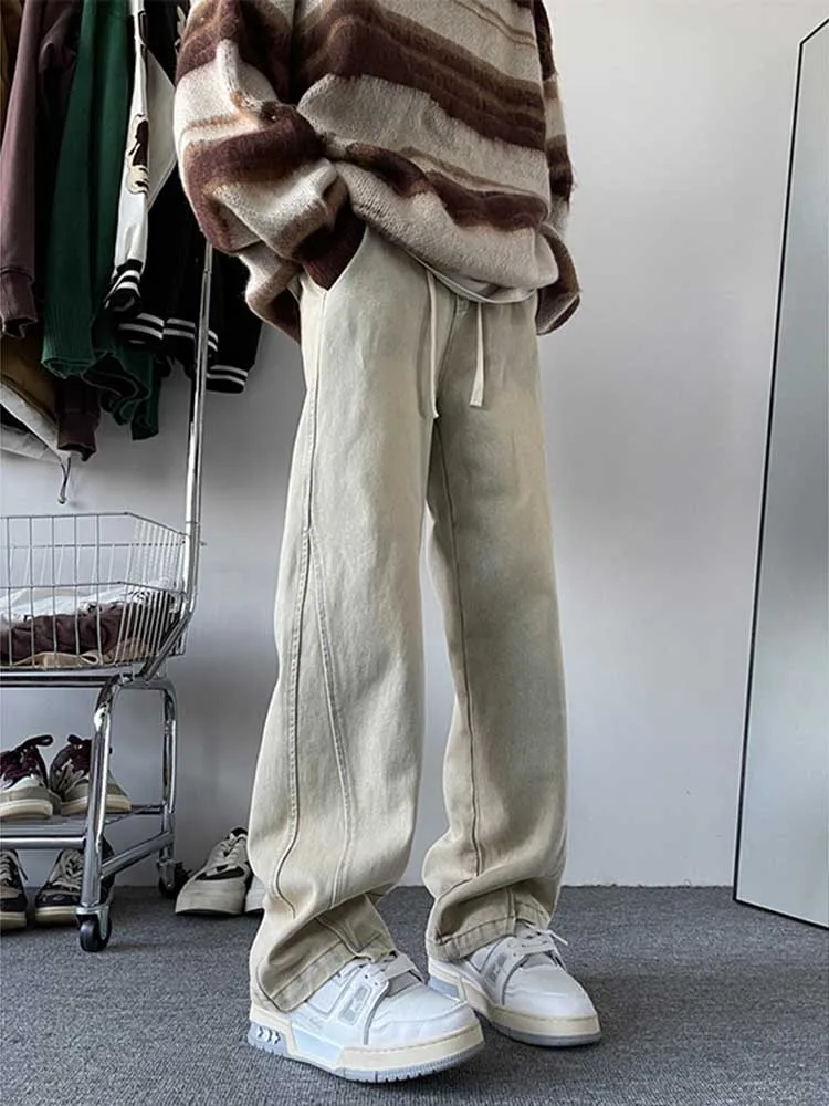 Модные мужские джинсы цвета желтой глины, прямые брюки-клеш в уличном стиле, облегающие рабочие брюки от Tall Haome
Модные мужские джинсы цвета желтой глины, прямые брюки-клеш в уличном стиле, облегающие рабочие брюки от Tall Haome