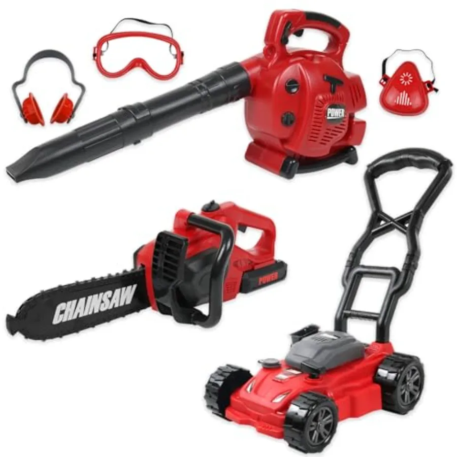 Leaf Blower Toy Chainsaw and Lawn Mower Set Realistic Toddler Landscaping Power Tools with Sound and Action Includes Safety Gog
Leaf Blower Toy Chainsaw and Lawn Mower Set Realistic Toddler Landscaping Power Tools with Sound and Action Includes Safety Gog